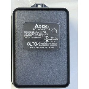 AOEM AC Adaptor AA-162A4G Output: 16.5VAC 2.4A Class 2, New with box Standard